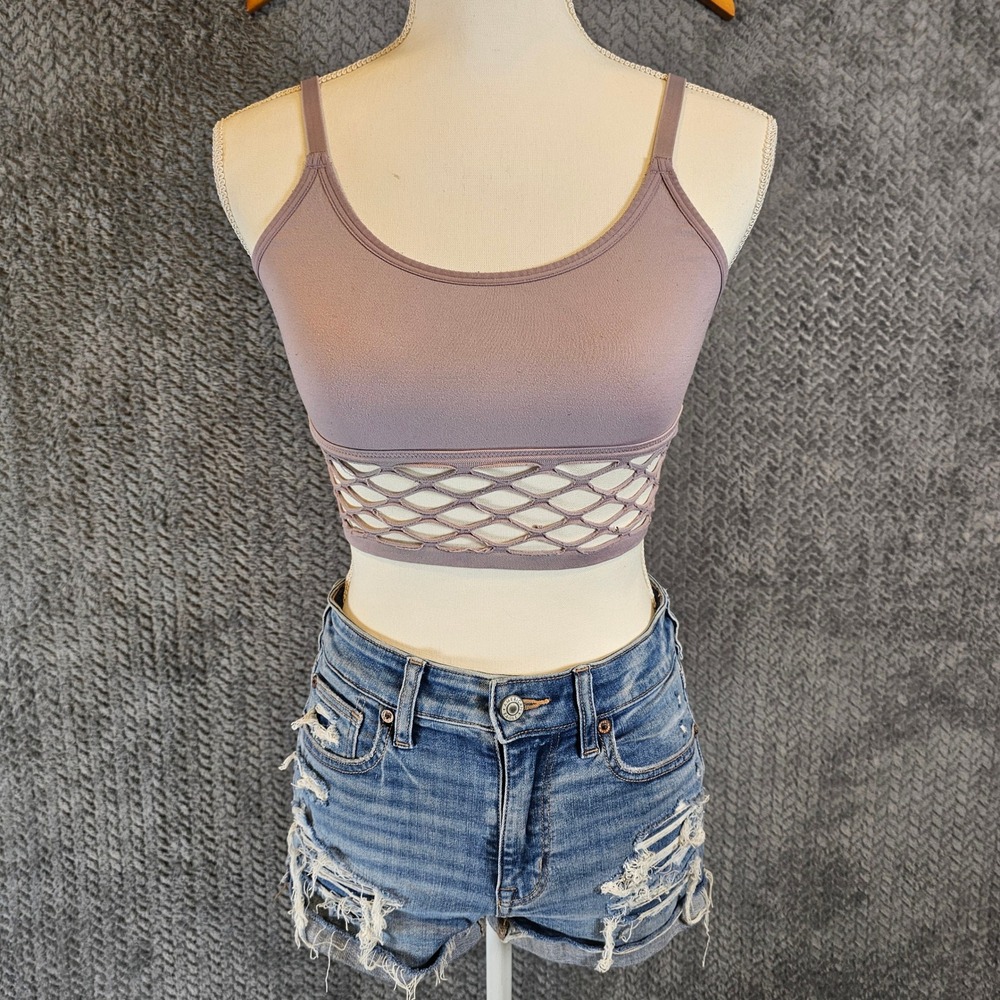 Victoria's Secret PINK Seamless Lattice‎ Fishnet Bralette Dusty Mauve Purple L